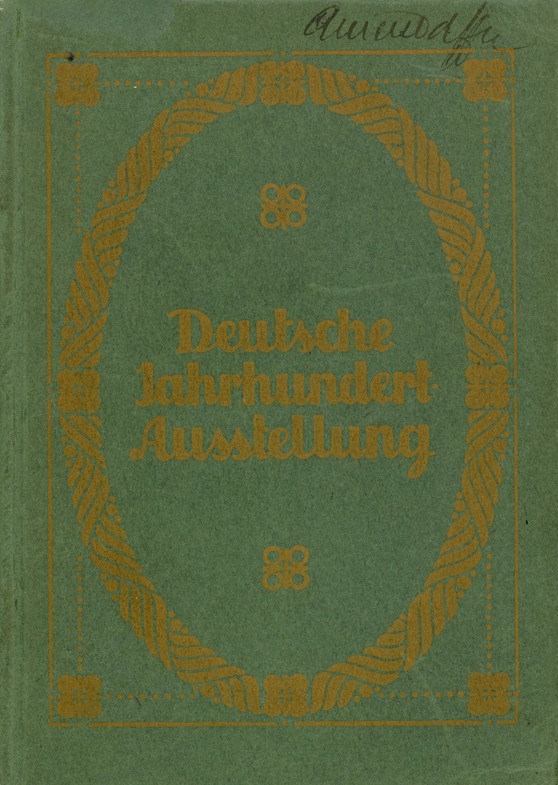 Einband des Gemäldekatalogs für die Deutsche Jahrhundertausstellung, gestaltet von Peter Behrens im Jahr 1905.