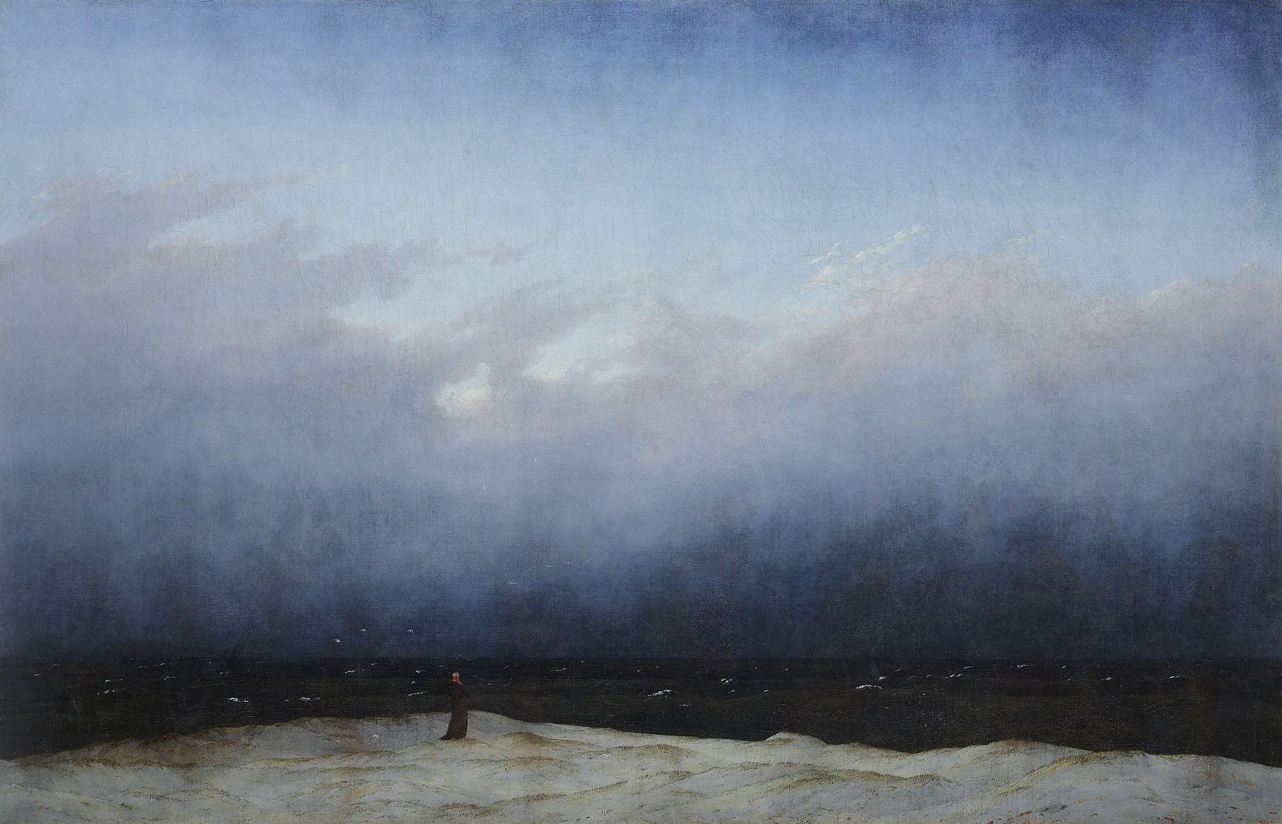 Gemälde von Caspar David Friedrich mit dem Titel „Mönch am Meer“, geschaffen in den Jahren 1808 bis 1810.